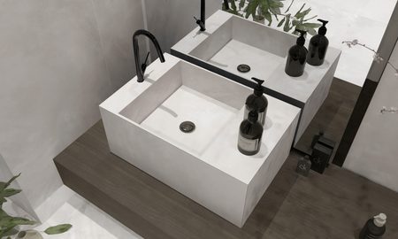 Керамогранит Global Tile 600x1200 Атлас GT1206030706MDR светло-серый матовый блеск фото в интерьере