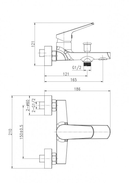 A63035 СМЕСИТЕЛЬ FLAVIS ДЛЯ ВАННЫ