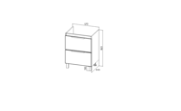 Тумба "Берлин" MODUO 60 2 ящика белая напольная 444х570х820 VBER60MDBEL-T2Y