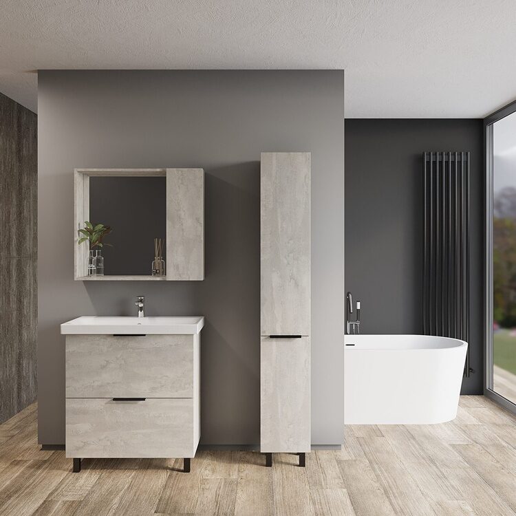 Тумба "Берлин" MODUO 80 2 ящика цемент 441х766х820 VBER80MDC-T2Y