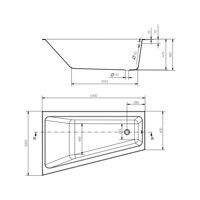 ВАННА АСИММЕТРИЧНАЯ CREA 160X100 ЛЕВАЯ