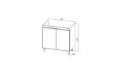 Тумба "Берлин" MODUO 80 2 створки цемент 441х766х820 VBER80MDC-T2ST