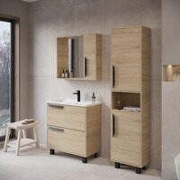 Зеркальный шкаф "Кёльн" 80 правый светлое дерево 160х800х700 VKEL80SD-ZSH