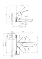 A64509 КОМПЛЕКТ ДЛЯ ВАННЫ FLAVIS 2 В 1 (СМЕСИТЕЛЬ FLAVIS + ГАРНИТУР CARI)