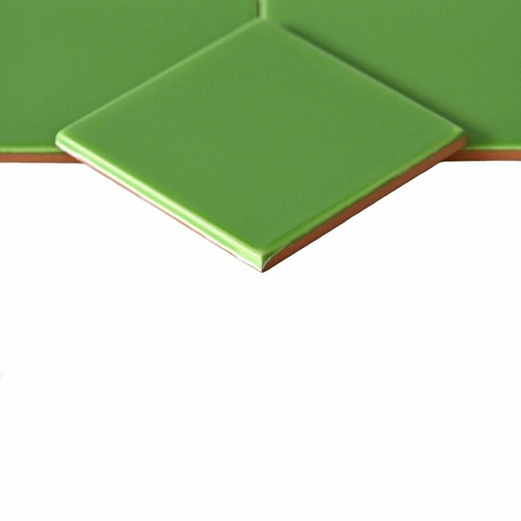 Плитка керамическая Mini Tile Green glossy  99 × 99 × 7 зеленая глянцевая квадратик