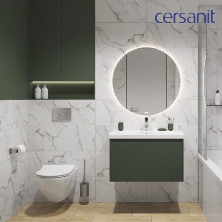 69318 Комплект BRASKO SMART DPL EO slim механическая инсталляция AQUA 40 SMART M кнопка TWINS пластик хром в ванной