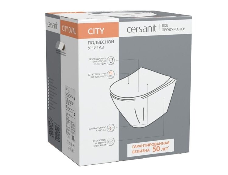 ПОДВЕСНОЙ УНИТАЗ CITY OVAL CLEAN ON DPL EO SLIM 63114