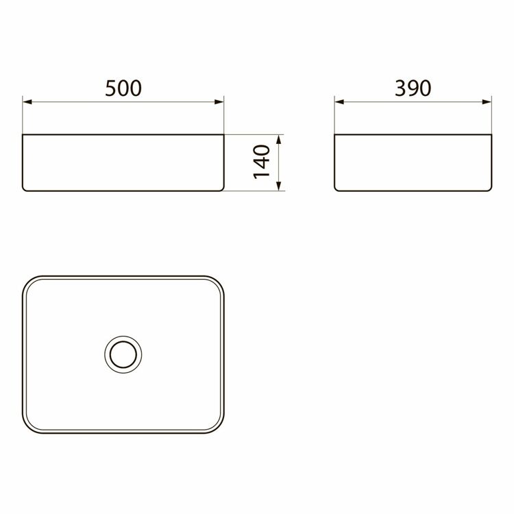 Умывальник накладной, прямоугольный Point Меркурий 50 белый, PN43832