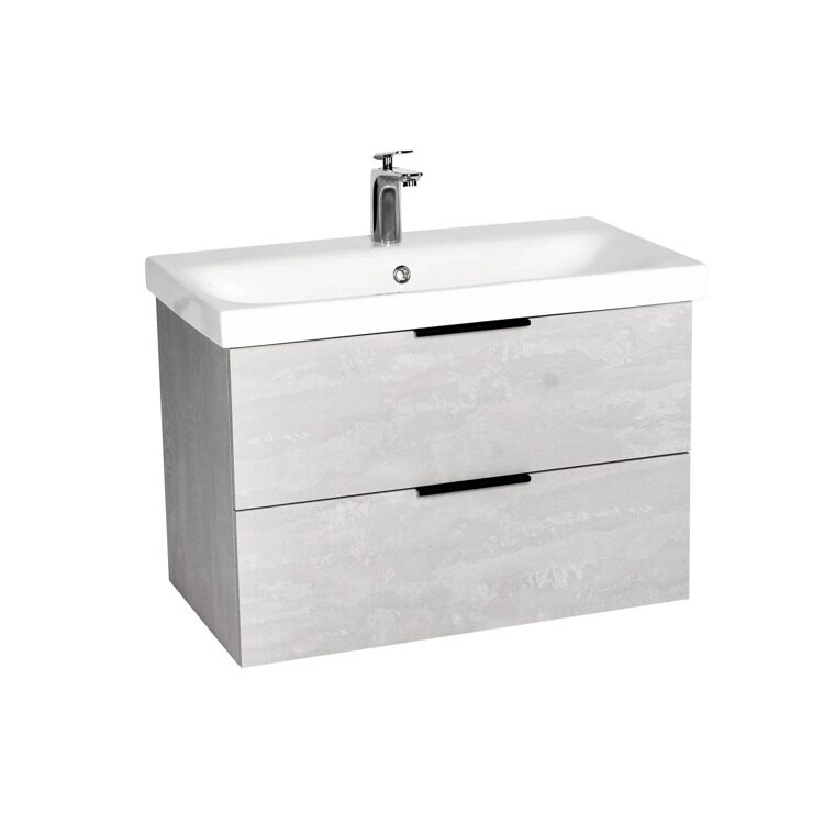Тумба "Берлин" MODUO 80 2 ящика подвесная цемент 441х766х520 VBER80MDC-T2YP