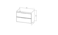 Тумба "Берлин" MODUO 80 2 ящика подвесная цемент 441х766х520 VBER80MDC-T2YP