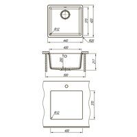 Мойка кухонная Lemark SINARA 440-U антрацит 9910067