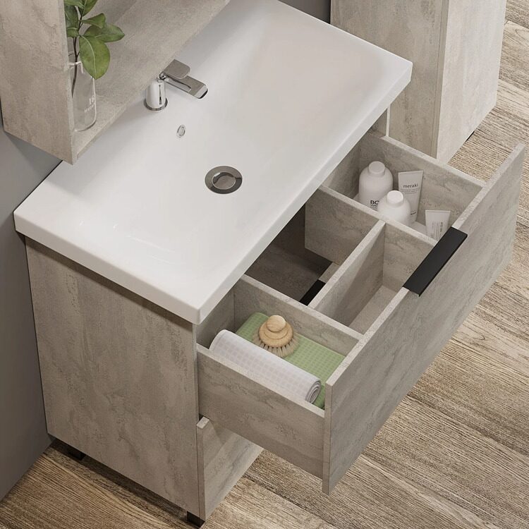 Тумба "Берлин" MODUO 80 2 ящика цемент 441х766х820 VBER80MDC-T2Y
